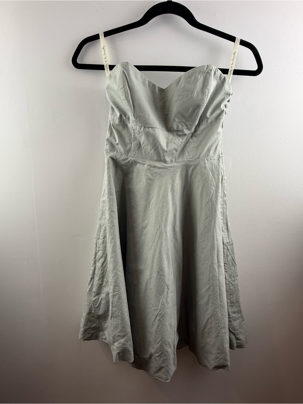 Aritzia Community Organic Cotton Strapless Dress Grey 2